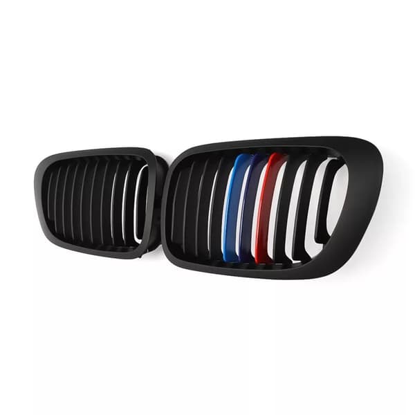 2x Matte Black M-Color Front Kidney Grilles for BMW E46 M3 325Ci 323is 1998-2001