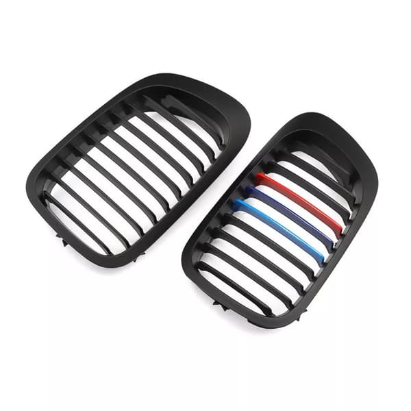 2x Matte Black M-Color Front Kidney Grilles for BMW E46 M3 325Ci 323is 1998-2001