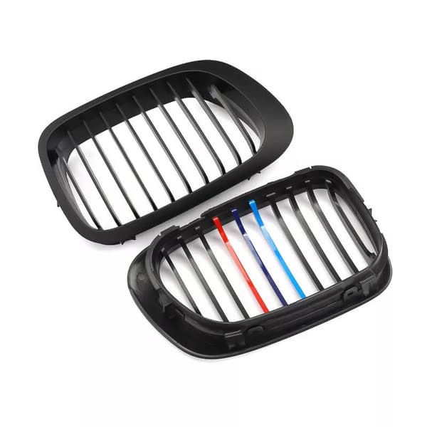2x Matte Black M-Color Front Kidney Grilles for BMW E46 M3 325Ci 323is 1998-2001