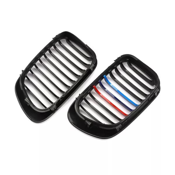2x Matte Black M-Color Front Kidney Grilles for BMW E46 M3 325Ci 323is 1998-2001