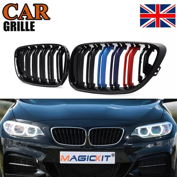 Front Kidney Grille For BMW F22 F23 F87 2 Series 14-20 Double Slat M Performance