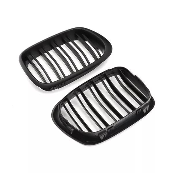 Matte Black Front Dual Slat Kidney Grilles Grills for BMW 5-Series E39 99-03 M5