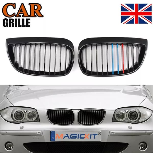 2x Black M-Color Kidney Grill For BMW E81 E87 116i 118i 120i 04-07 Front Grille