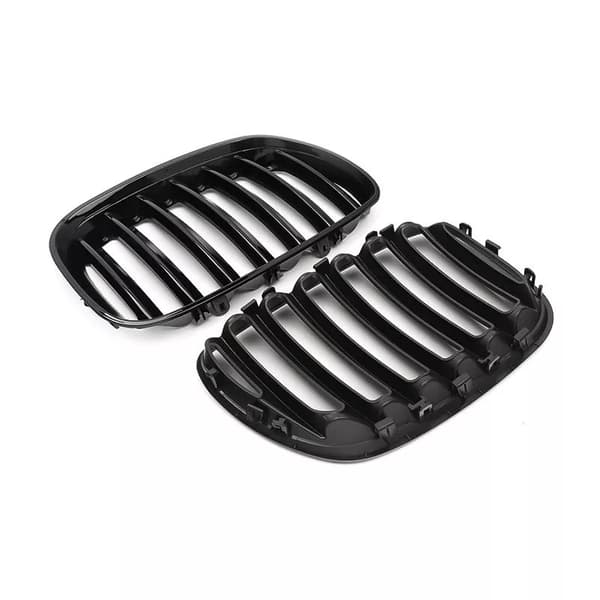 Gloss Black Front Kidney Grill Grille Vent Cover For BMW X5 E53 2004-06 Facelift