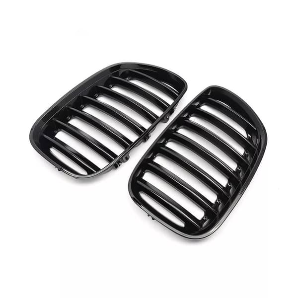 Gloss Black Front Kidney Grill Grille Vent Cover For BMW X5 E53 2004-06 Facelift