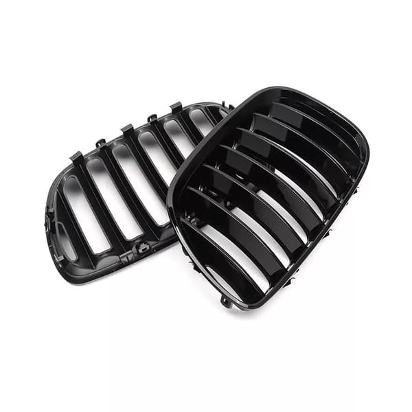 Gloss Black Front Kidney Grill Grille Vent Cover For BMW X5 E53 2004-06 Facelift
