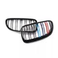 Miniatyrbild 5 av 11: For BMW 3Series E92 E93 10-13 Gloss Black M Color Kidney Grilles Two Slat Grills