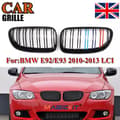 Miniatyrbild 2 av 11: For BMW 3Series E92 E93 10-13 Gloss Black M Color Kidney Grilles Two Slat Grills