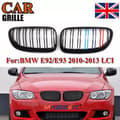 Miniatyrbild 1 av 11: For BMW 3Series E92 E93 10-13 Gloss Black M Color Kidney Grilles Two Slat Grills