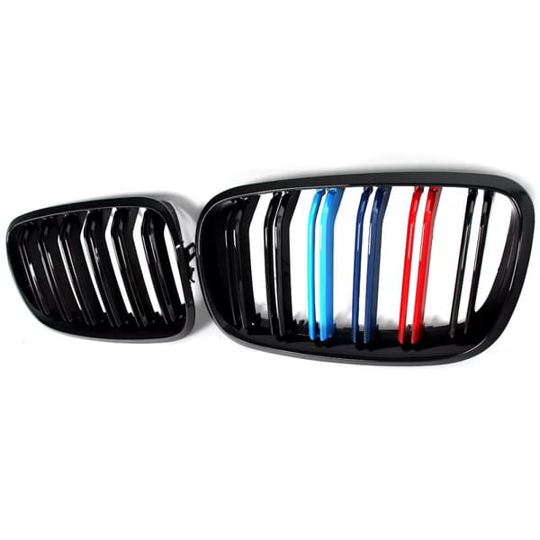 2X Front Kidney Grille Grill M Color Gloss Black for BMW E70 E71 X5 X6 2007-2013