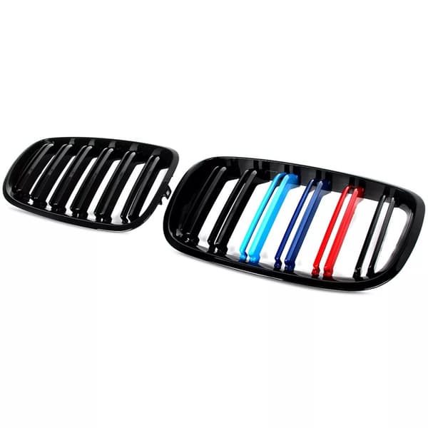 2X Front Kidney Grille Grill M Color Gloss Black for BMW E70 E71 X5 X6 2007-2013