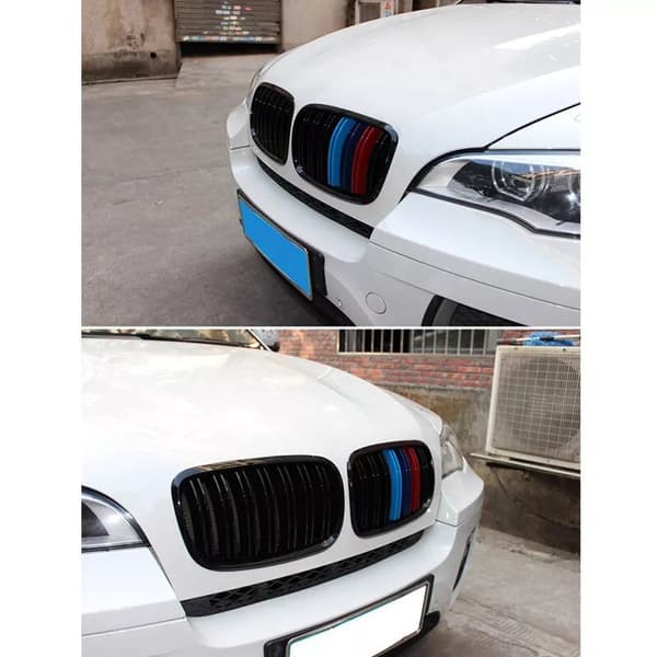 2X Front Kidney Grille Grill M Color Gloss Black for BMW E70 E71 X5 X6 2007-2013