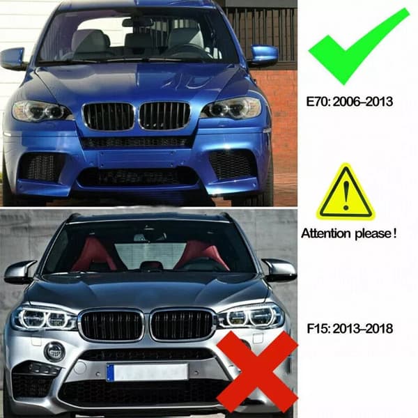 2X Front Kidney Grille Grill M Color Gloss Black for BMW E70 E71 X5 X6 2007-2013