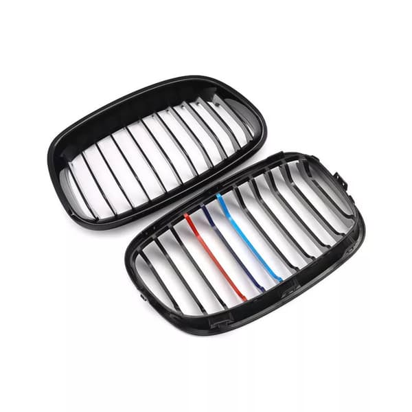 For BMW 1-Series F20 F21 2012-2015 Front Hood Kidney Grilles Gloss Black M Color