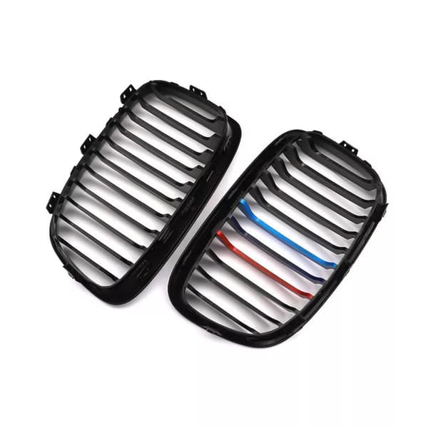 For BMW 1-Series F20 F21 2012-2015 Front Hood Kidney Grilles Gloss Black M Color