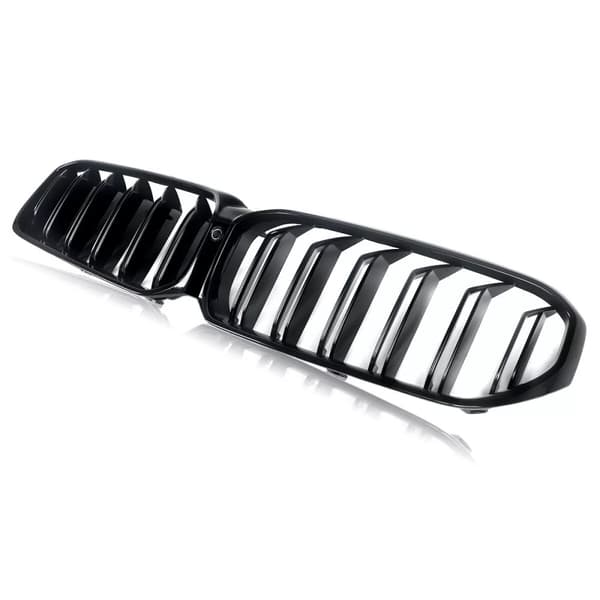 GLOSS BLACK DOUBLE SLAT KIDNEY GRILL GRILLE FOR 2020-23 BMW 5 SERIES G30 G31 LCI