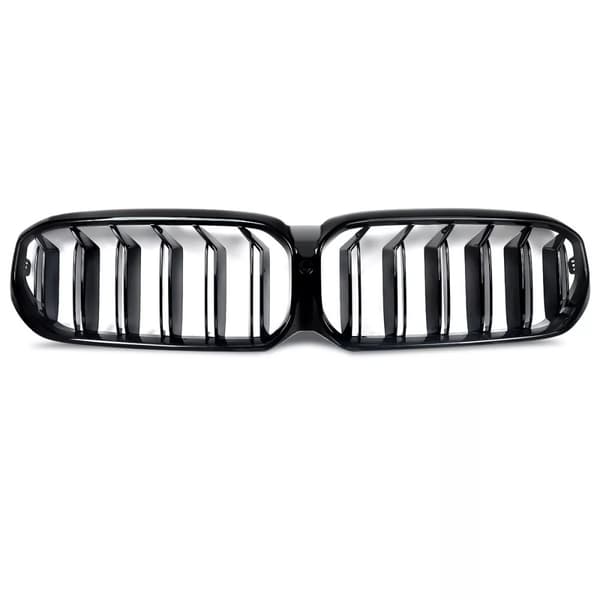 GLOSS BLACK DOUBLE SLAT KIDNEY GRILL GRILLE FOR 2020-23 BMW 5 SERIES G30 G31 LCI