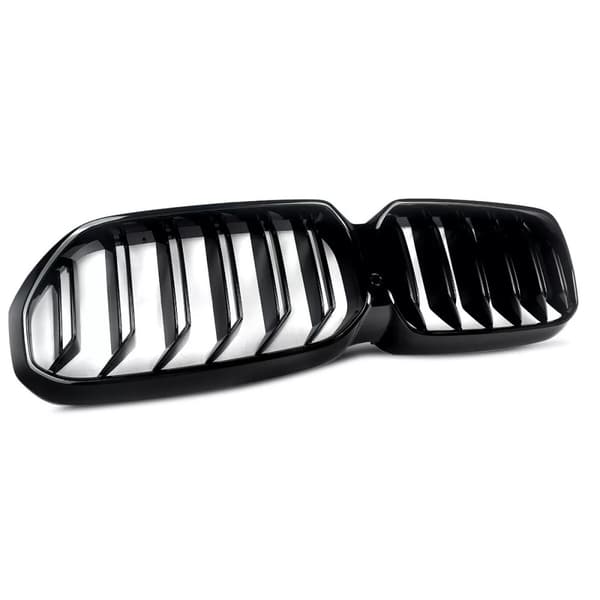 GLOSS BLACK DOUBLE SLAT KIDNEY GRILL GRILLE FOR 2020-23 BMW 5 SERIES G30 G31 LCI