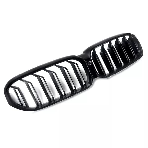 GLOSS BLACK DOUBLE SLAT KIDNEY GRILL GRILLE FOR 2020-23 BMW 5 SERIES G30 G31 LCI