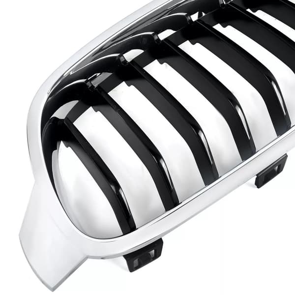 PAIR FOR BMW F30 F31 3 SERIES 2012-2018 FRONT KIDNEY GRILLS GRILLE CHROME+BLACK