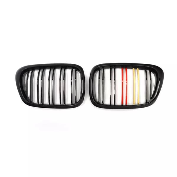 Pair For 99-03 BMW E39 5-Series Front Kidney Grills Grilles Dual Line M5 525 528