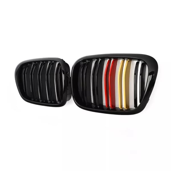 Pair For 99-03 BMW E39 5-Series Front Kidney Grills Grilles Dual Line M5 525 528