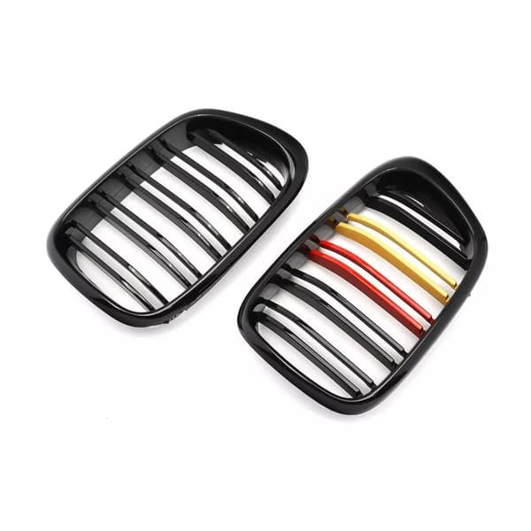 Pair For 99-03 BMW E39 5-Series Front Kidney Grills Grilles Dual Line M5 525 528