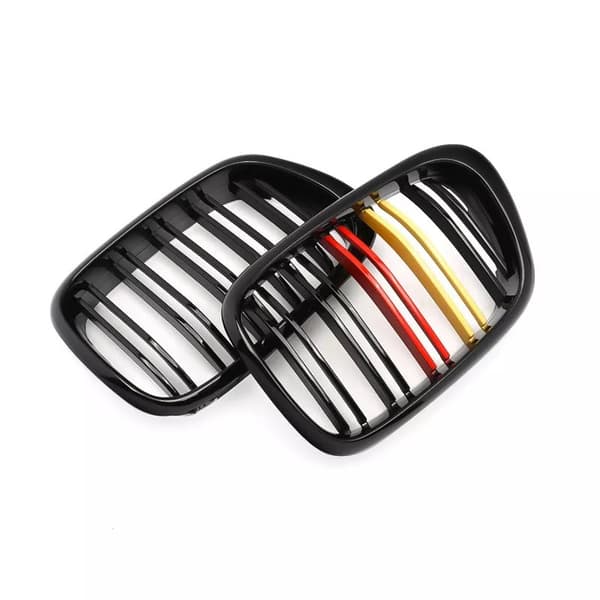 Pair For 99-03 BMW E39 5-Series Front Kidney Grills Grilles Dual Line M5 525 528