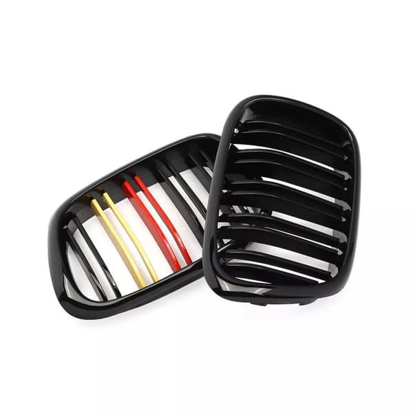 Pair For 99-03 BMW E39 5-Series Front Kidney Grills Grilles Dual Line M5 525 528
