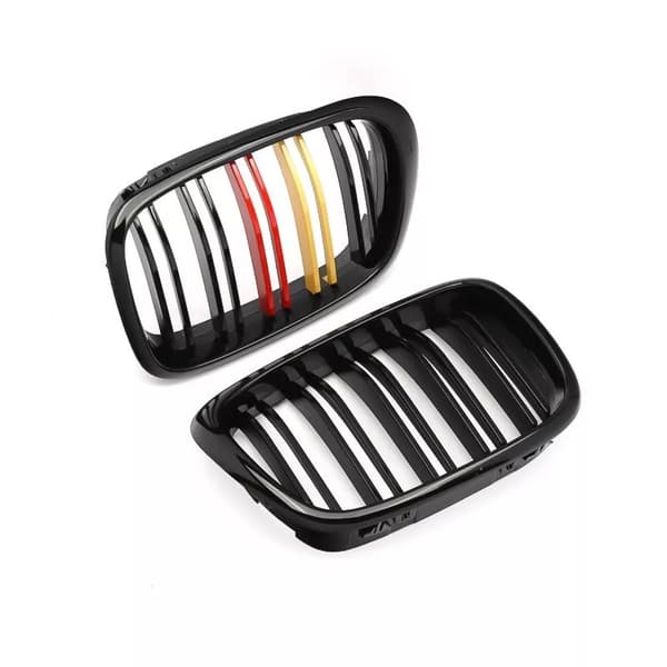 Pair For 99-03 BMW E39 5-Series Front Kidney Grills Grilles Dual Line M5 525 528