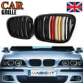 Miniatyrbillede 1 af 11: Pair For 99-03 BMW E39 5-Series Front Kidney Grills Grilles Dual Line M5 525 528