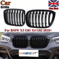 Pikkukuva 1 / 11: FOR BMW X4 G02 X3 G01 GLOSS BLACK M PERFORMANCE FRONT KIDNEY GRILLE SINGLE SLATS