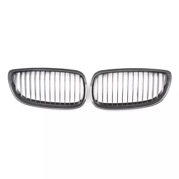1Pair Front Kidney Grill Grille for BMW E92 E93 3 Series 06-09 Carbon Fiber Look