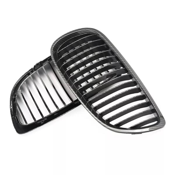 1Pair Front Kidney Grill Grille for BMW E92 E93 3 Series 06-09 Carbon Fiber Look