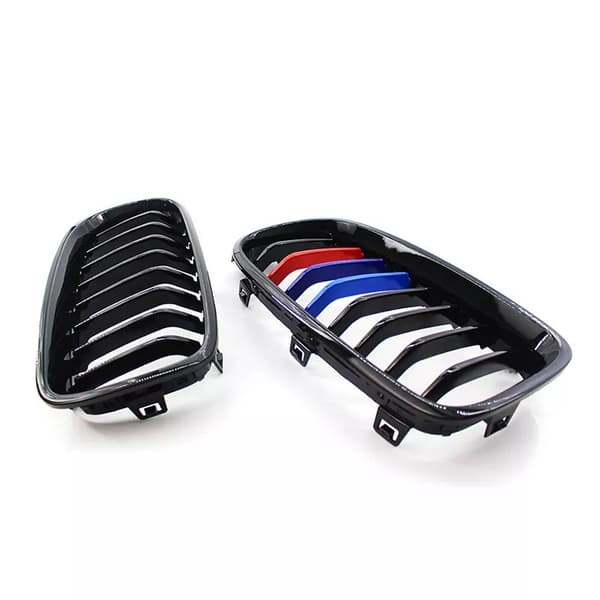 2x Gloss Black M Color Kidney Grilles Grill For BMW F30/31/35 3 Series 2013-2017