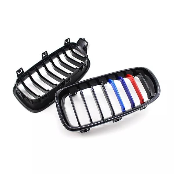 2x Gloss Black M Color Kidney Grilles Grill For BMW F30/31/35 3 Series 2013-2017