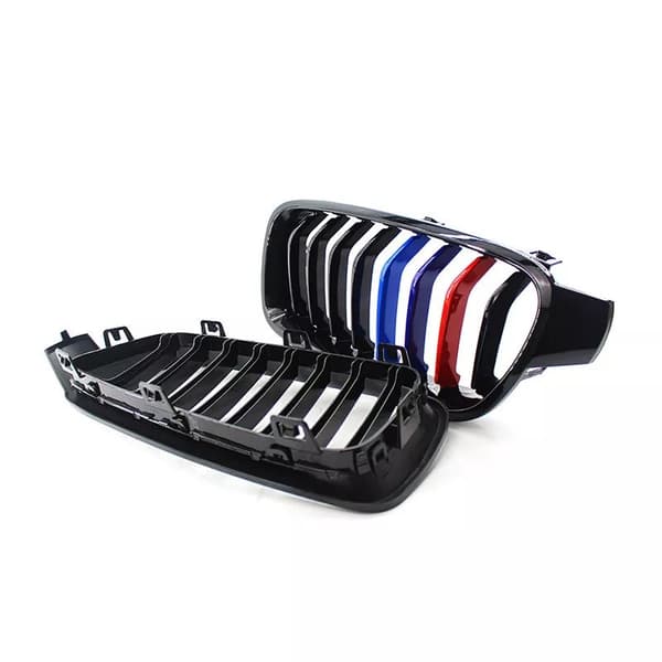 2x Gloss Black M Color Kidney Grilles Grill For BMW F30/31/35 3 Series 2013-2017