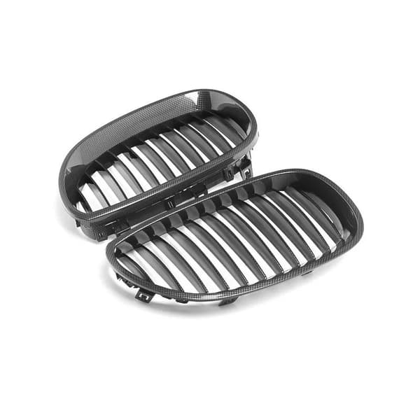 CARBON FIBER LOOK FRONT KIDNEY SPORT GRILLE GRILL FOR BMW E60 E61 5 SERIES 03-10