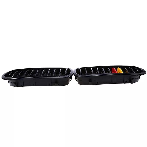 Pair Gloss Black M Color Kidney Sport Grille Grill for BMW E46 Coupe 02-05 LCI
