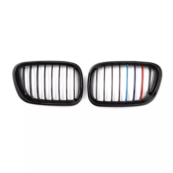Gloss Black M Color Front Center Grilles Grills for BMW 99-03 X5 E53 Kidney Hood