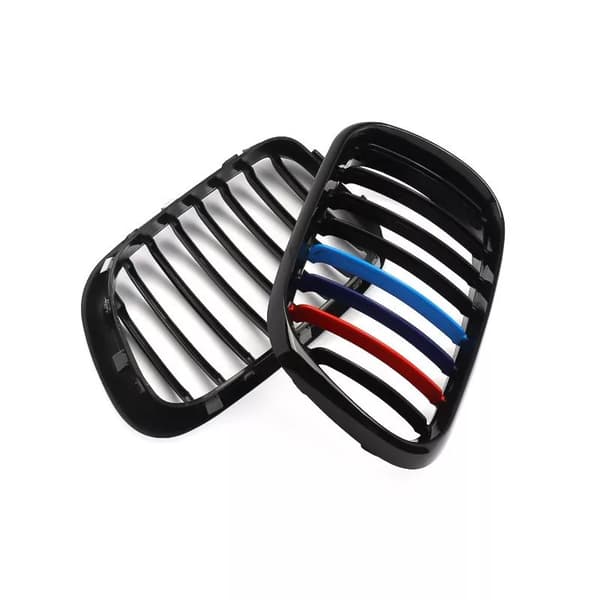 Gloss Black M Color Front Center Grilles Grills for BMW 99-03 X5 E53 Kidney Hood