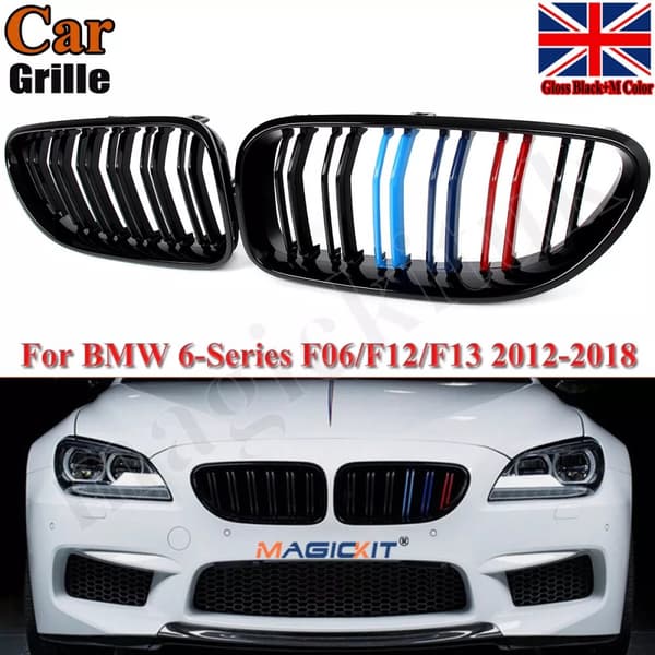 M COLOR GLOSS BLACK KIDNEY GRILL GRILLES FOR BMW F06 F12 F13 M6 6 SERIES 12-2018
