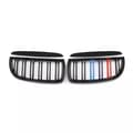 Miniatyrbilde 3 av 11: 2xFor BMW 3 Series E90 E91 4D 05-08 M-Color Kidney Grilles Gloss Black Dual Line