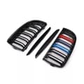 Miniatyrbilde 5 av 11: 2xFor BMW 3 Series E90 E91 4D 05-08 M-Color Kidney Grilles Gloss Black Dual Line