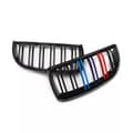 Miniatyrbilde 8 av 11: 2xFor BMW 3 Series E90 E91 4D 05-08 M-Color Kidney Grilles Gloss Black Dual Line
