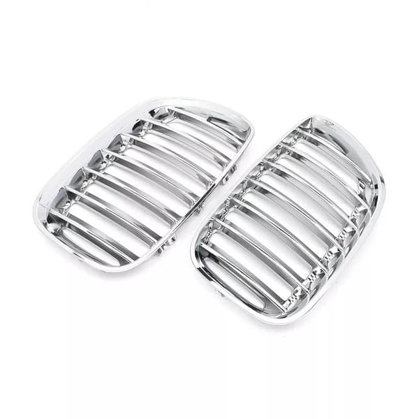 Pair Chrome Front Kidney Hood Sport Grill Grilles For BMW X5 E53 SUV 2004 - 2006