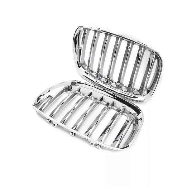 Pair Chrome Front Kidney Hood Sport Grill Grilles For BMW X5 E53 SUV 2004 - 2006