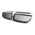Miniatyrbilde 3 av 11: Pair Chrome Black Front Kidney Grill Grilles For BMW E90 E91 Saloon 2005-2008 4D