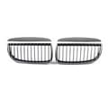 Miniatyrbilde 4 av 11: Pair Chrome Black Front Kidney Grill Grilles For BMW E90 E91 Saloon 2005-2008 4D