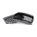 Miniatyrbilde 8 av 11: Pair Chrome Black Front Kidney Grill Grilles For BMW E90 E91 Saloon 2005-2008 4D
